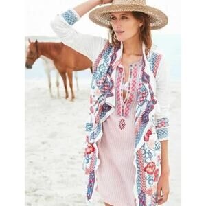 Johnny Was Resso Embroidered Wrap Cardigan Sweater Size XS